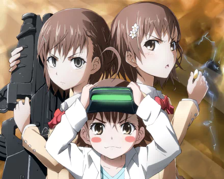 Last Order school uniform short hair brown eyes brown hair Mikoto Misaka Sisters (Toaru Majutsu no Index) Anime A Certain Magical Index HD Desktop Wallpaper | Background Image