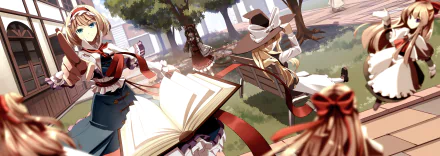 Marisa Kirisame Reimu Hakurei Shanghai Doll Alice Margatroid Anime Touhou HD Desktop Wallpaper | Background Image