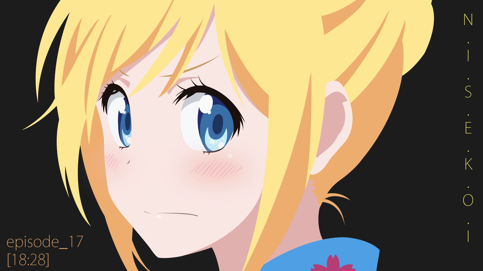 4K Ultra HD anime wallpaper featuring Chitoge Kirisaki from Nisekoi with expressive blue eyes and blonde hair.