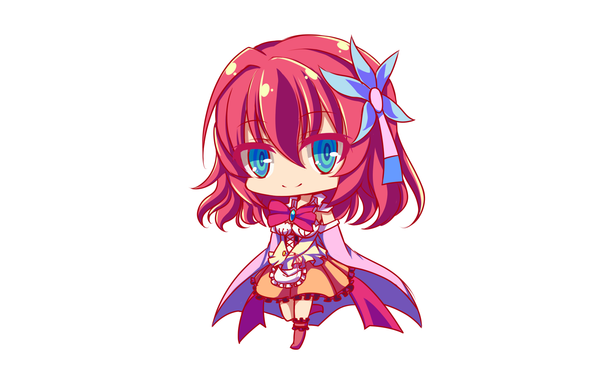 Chibi-style Stephanie Dola from the anime No Game No Life, featured in a vibrant HD desktop wallpaper and background.