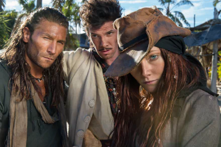Toby Schmitz Jack Rackham (Black Sails) Zach McGowan Charles Vane (Black Sails) Anne Bonny (Black Sails) Clara Paget TV Show Black Sails HD Desktop Wallpaper | Background Image