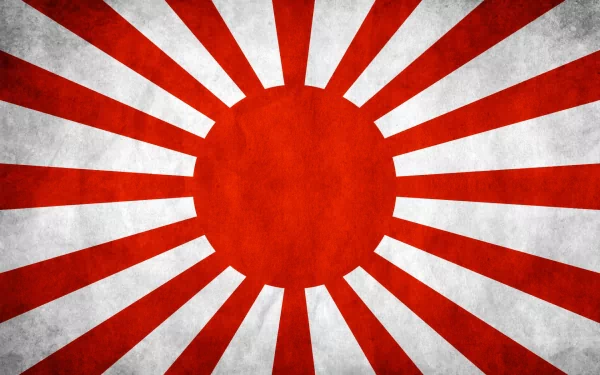 HD desktop wallpaper featuring the flag of Japan with a rising sun design.