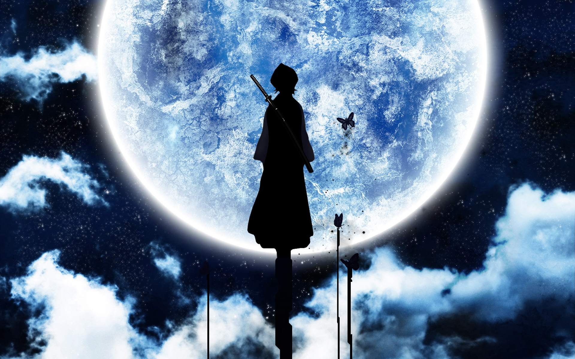 Rukia Kuchiki under the moonlight.