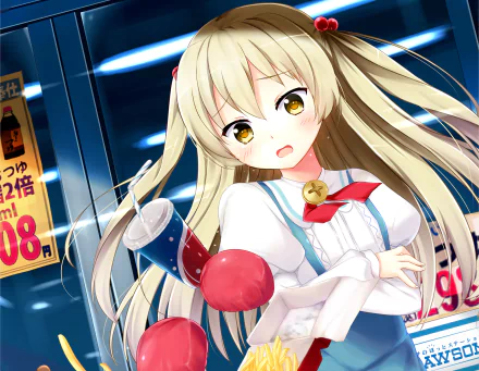HD anime desktop wallpaper featuring Chifuyu Himeki from When Supernatural Battles Became Commonplace, depicted with long blonde hair and a dynamic city background.