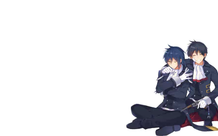 HD PC wallpaper featuring anime characters Albert Frazer and Glenn Radars from Rokudenashi Majutsu Koushi to Akashic Records on a clean white background.