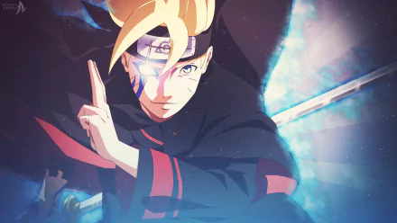 HD desktop wallpaper featuring Boruto Uzumaki from the anime Boruto, showcasing a dynamic and powerful pose with vivid, bright colors and intricate detail.
