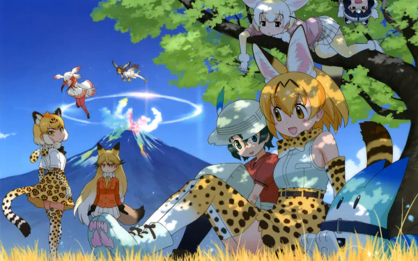 Raccoon (Kemono Friends) Fennec (Kemono Friends) Crested Ibis (Kemono Friends) Ezo Red Fox (Kemono Friends) Kaban (Kemono Friends) Serval (Kemono Friends) Anime Kemono Friends HD Desktop Wallpaper | Background Image