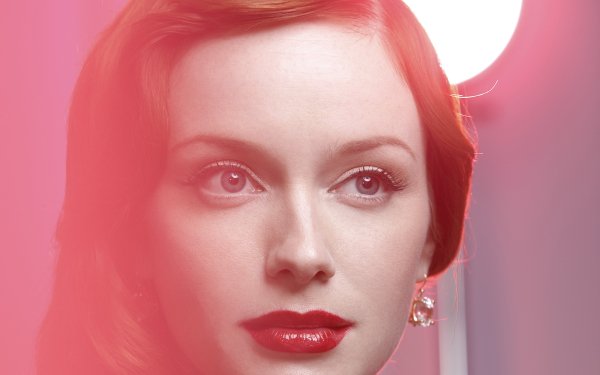 Celebrity Christina Hendricks Actress Lipstick Blue Eyes Redhead HD Wallpaper | Background Image