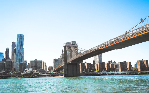 Manhattan New York man made Brooklyn Bridge HD Desktop Wallpaper | Background Image