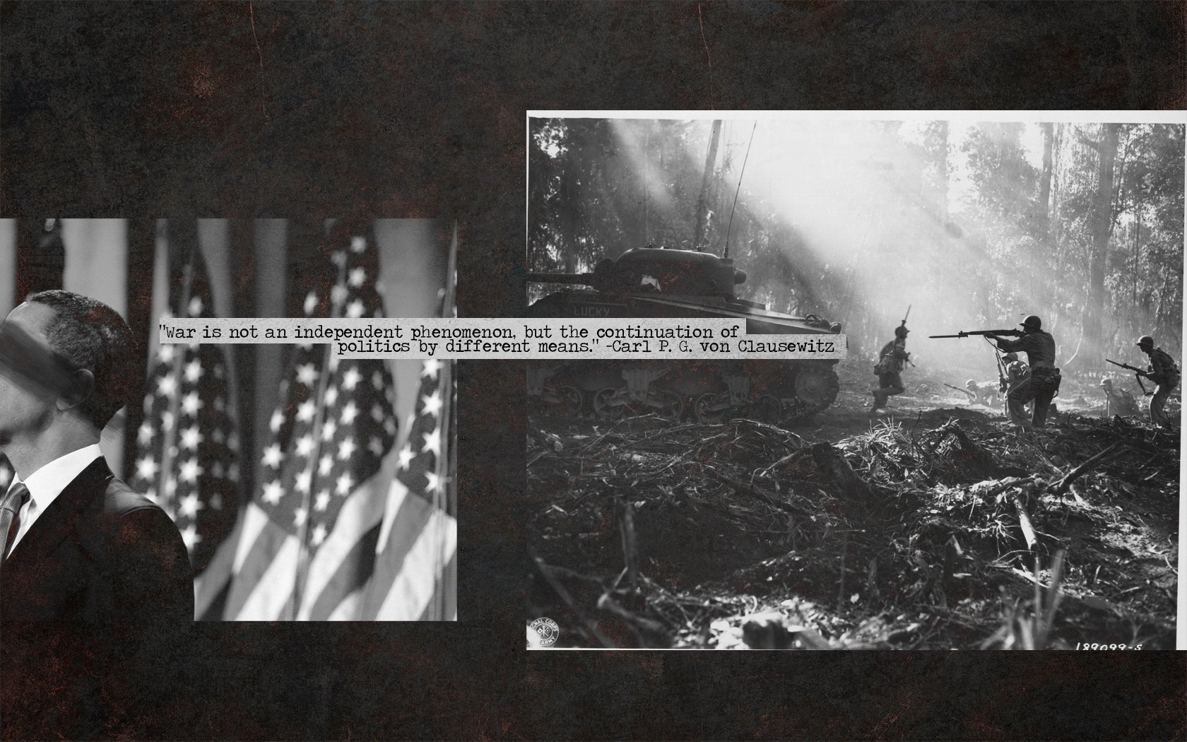 A powerful HD wallpaper featuring a poignant quote about war alongside a historic military image, reflecting the complexities of the United States Army's role in conflict.
