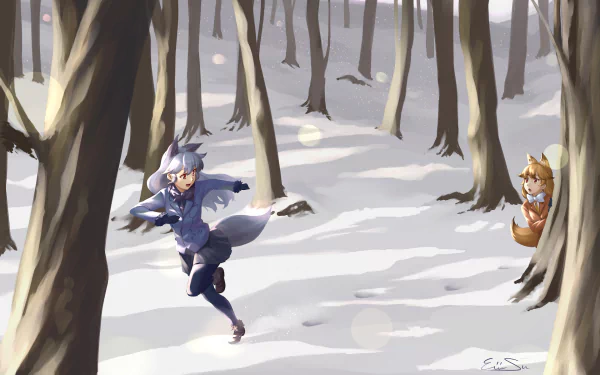 Ezo Red Fox (Kemono Friends) Silver Fox (Kemono Friends) Anime Kemono Friends HD Desktop Wallpaper | Background Image