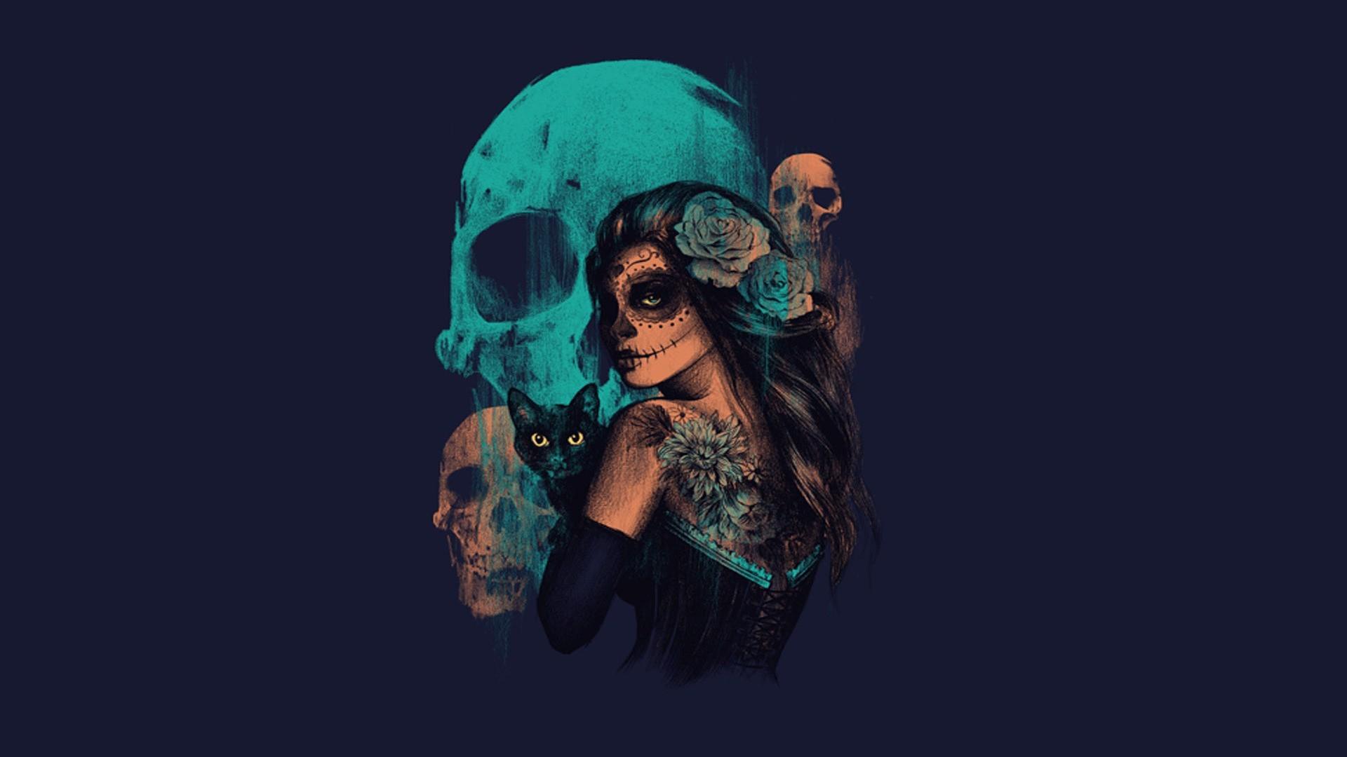 Artistic Sugar Skull HD Wallpaper | Background Image