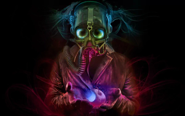 gas mask colors dark Comic Romantically Apocalyptic Dark Superhero HD Desktop Wallpaper | Background Image