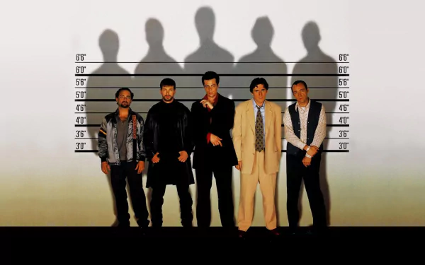 Benicio del Toro Kevin Pollak Stephen Baldwin Kevin Spacey Gabriel Byrne movie the usual suspects HD Desktop Wallpaper | Background Image