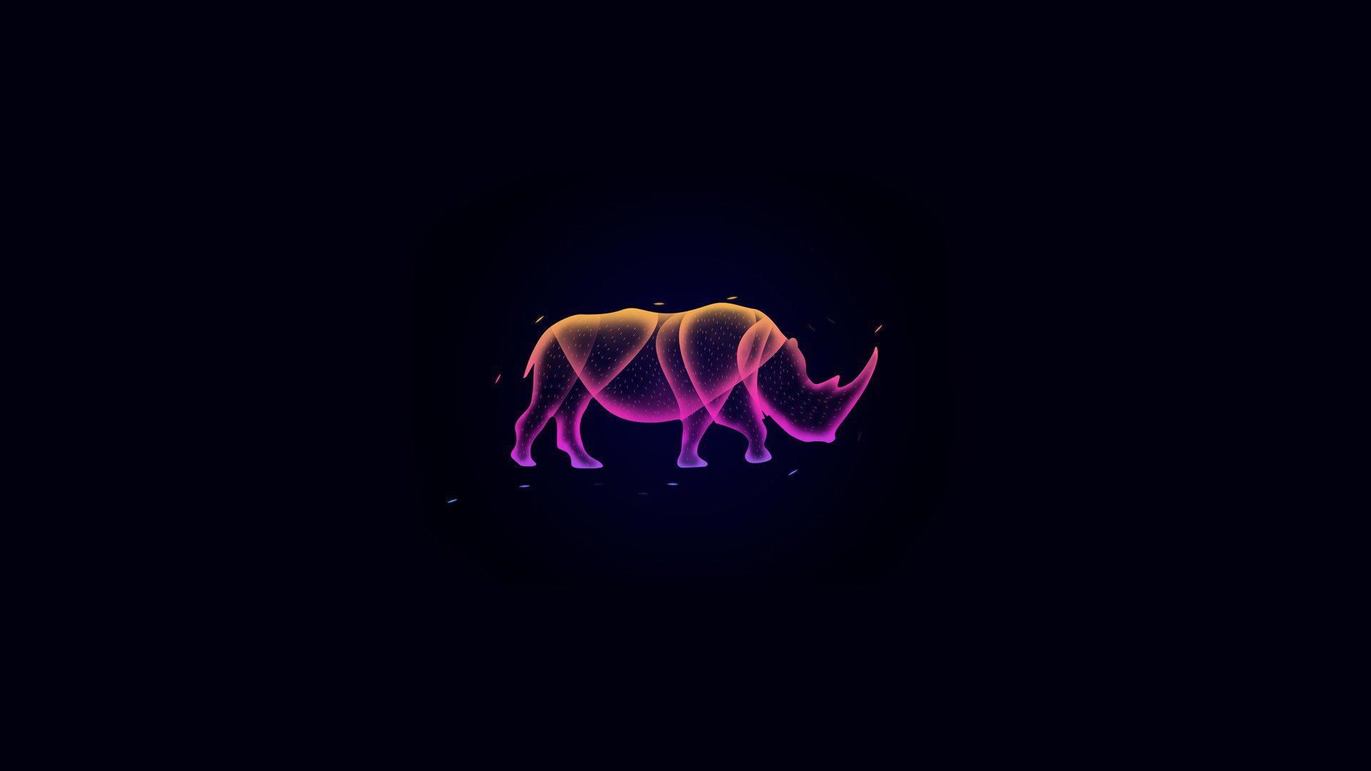 Download Minimalist Blue Rhino Animal Artistic Minimalist Blue HD Wallpaper