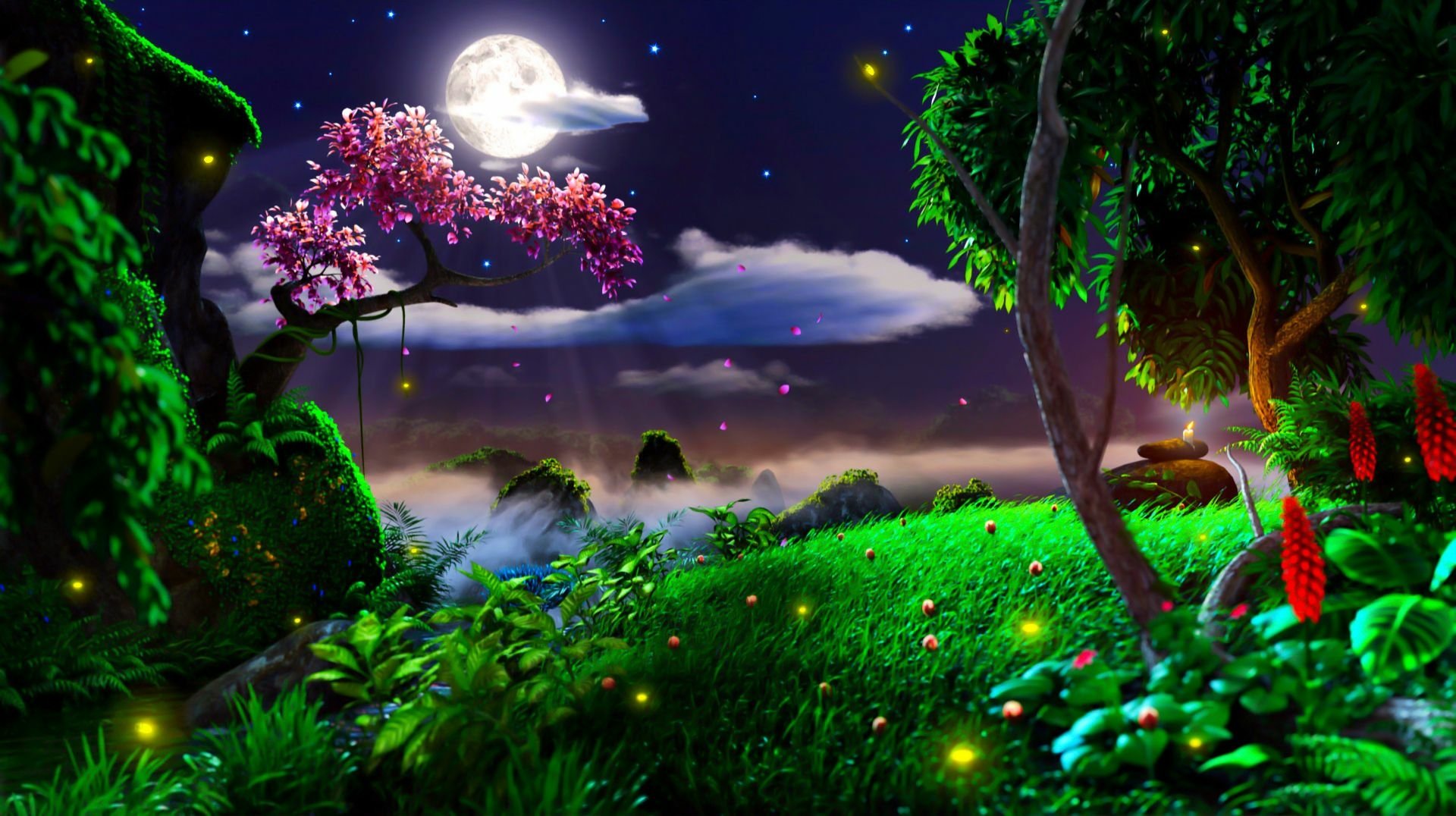 Spring Fantasy Landscape Wallpaper and Background Image | 1920x1076