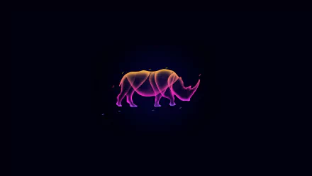 minimalist blue rhino Animal artistic minimalist blue HD Desktop Wallpaper | Background Image