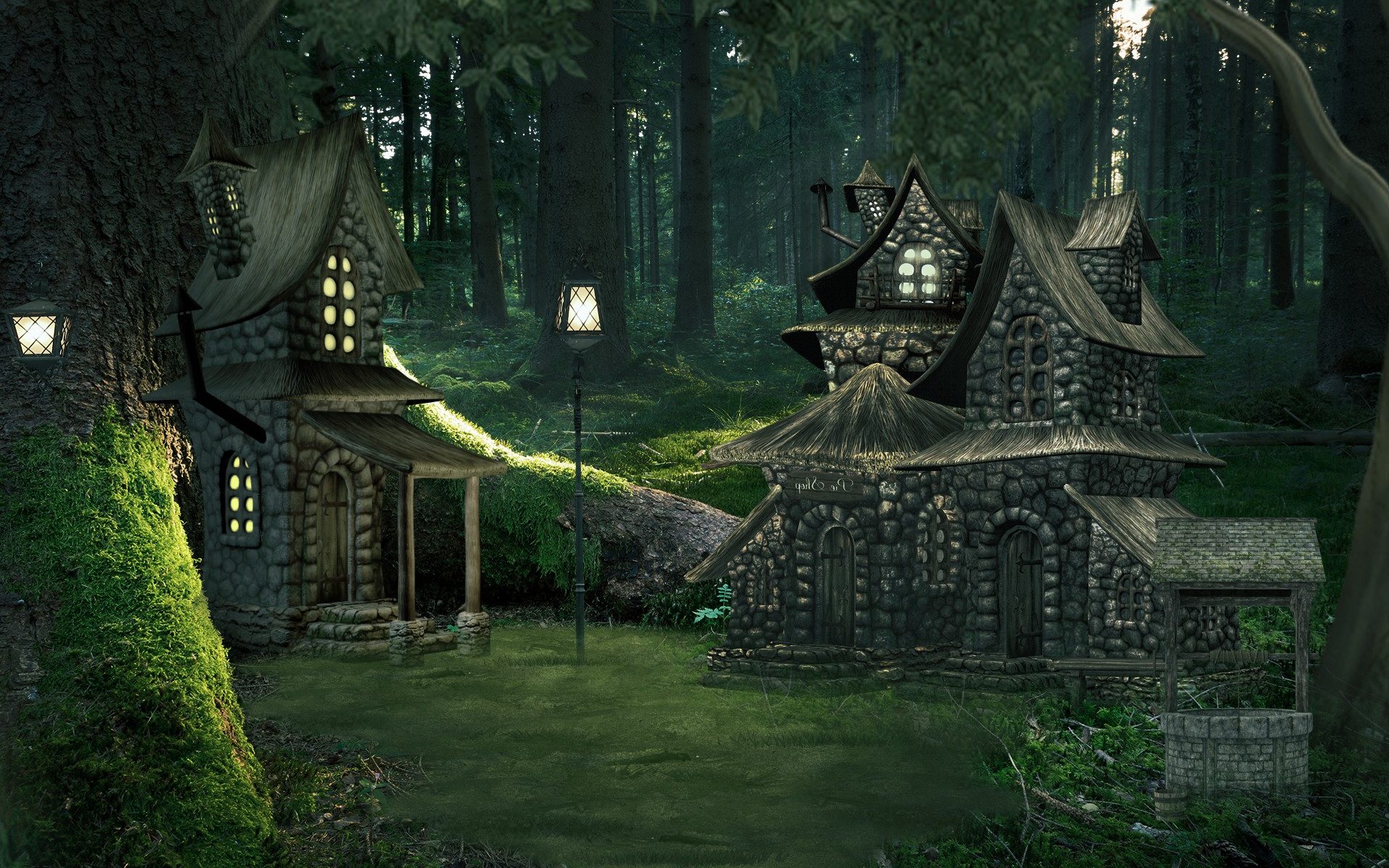 Cottages in Enchanted Forest by H-stock