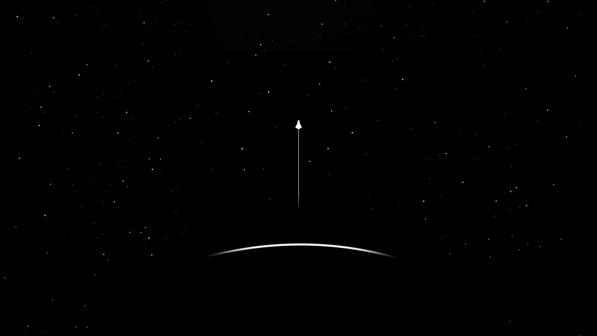 Minimalist Sci Fi Spaceship Journey Black White 4K Ultra HD Space 