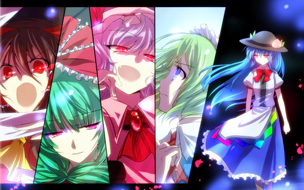 Ruukoto (Touhou) Remilia Scarlet Tenshi Hinanawi Hina Kagiyama Reimu Hakurei Anime Touhou HD Desktop Wallpaper | Background Image