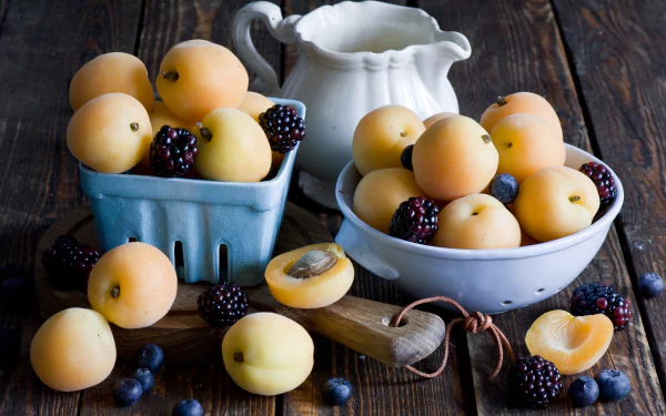 blackberry blueberry berry apricot still life food fruit HD Desktop Wallpaper | Background Image