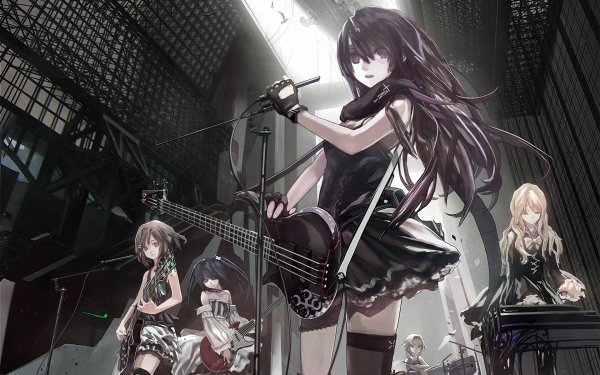 Anime K-ON! Band Guitar Yui Hirasawa Azusa Nakano Mio Akiyama Ritsu Tainaka Tsumugi Kotobuki HD Wallpaper | Background Image