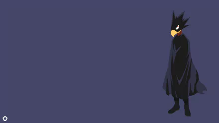 HD desktop wallpaper featuring Fumikage Tokoyami from the anime My Hero Academia, set against a solid dark blue background.