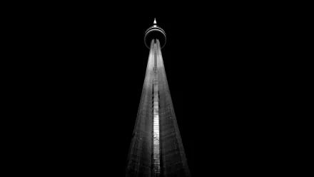 skyscraper building Black & White man made CN Tower HD Desktop Wallpaper | Background Image