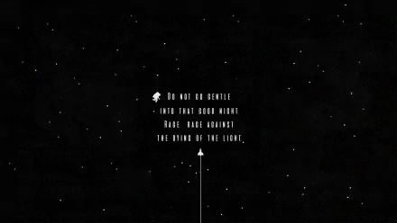 4K Ultra HD PC desktop wallpaper featuring a quote from Interstellar on a starry black background with minimalist white text and a small rocket icon.
