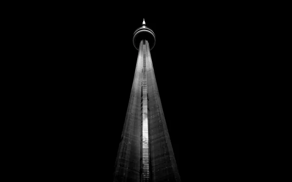 skyscraper building Black & White man made CN Tower HD Desktop Wallpaper | Background Image