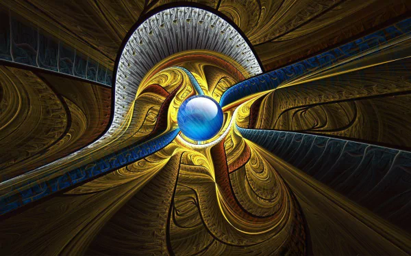  Blue and Gold Abstract