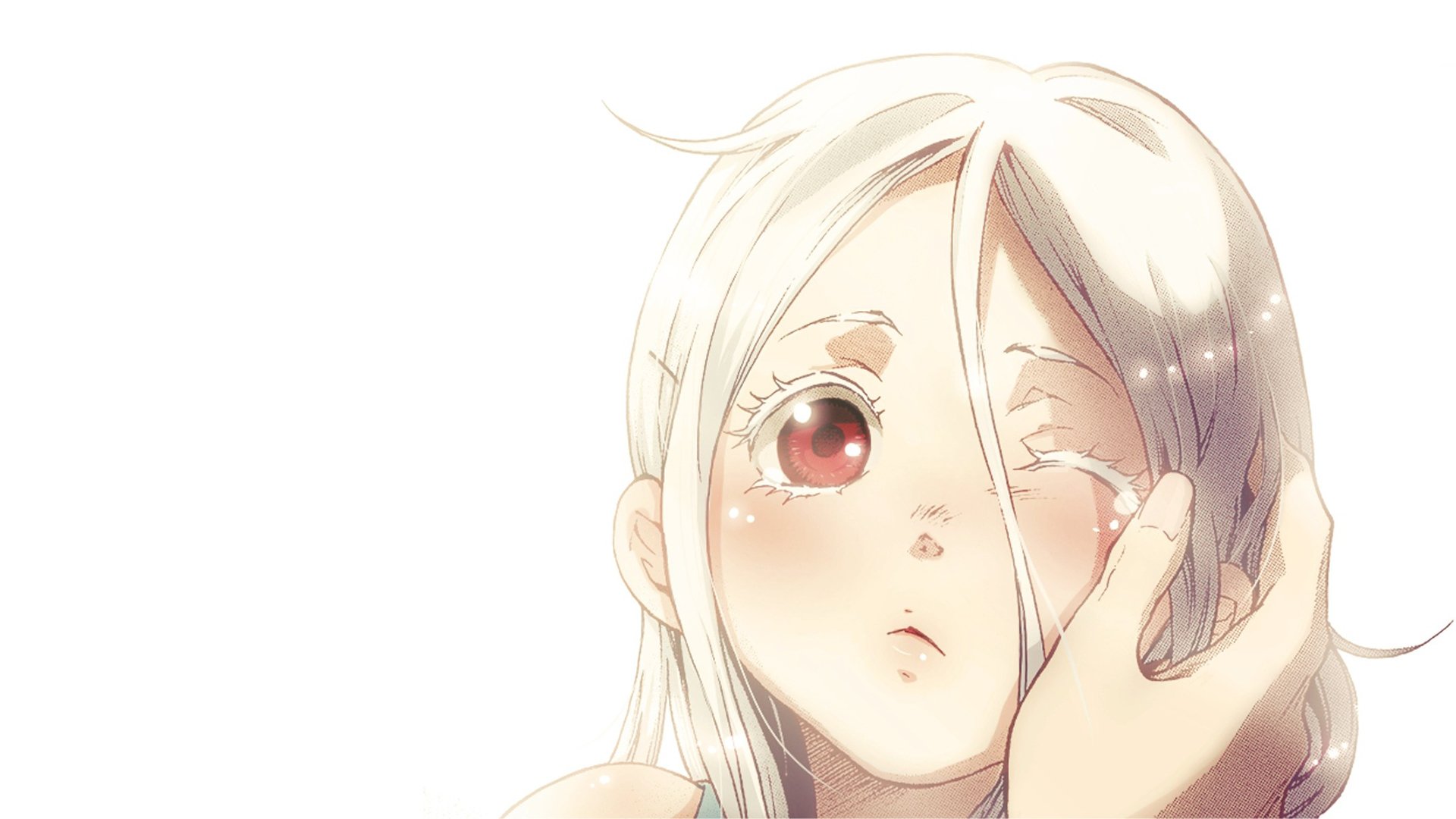 HD anime desktop wallpaper featuring Shiro from Deadman Wonderland with a soft expression and light color palette.