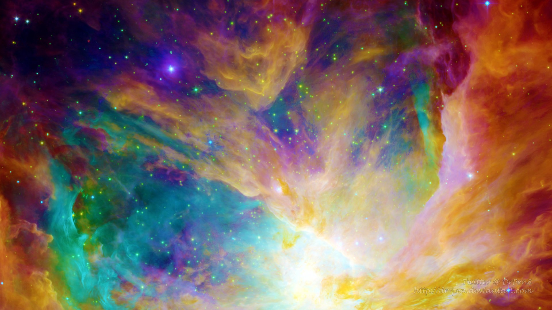 Rainbow Nebula - Photomanipulated Wallpaper. 