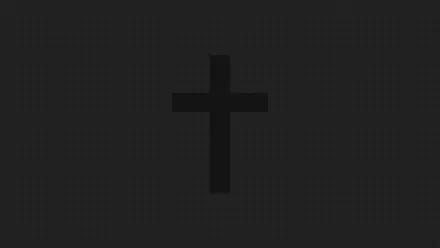 2K Quad HD PC desktop wallpaper: a minimal religious symbol — a black cross centered on a subtle textured charcoal background.