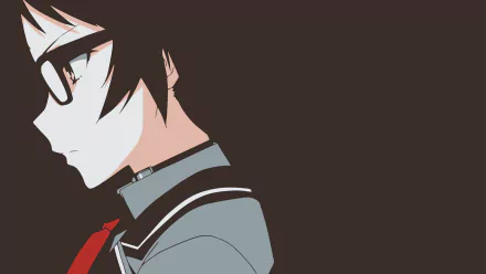 HD desktop wallpaper featuring Ayame Kajō from the anime Shimoneta, illustrated in a minimalist style with a dark background.