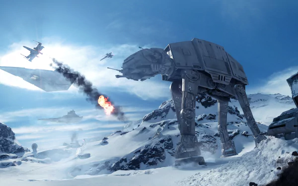 X-Wing Star Destroyer AT-AT Walker Star Wars video game Star Wars Battlefront (2015) HD Desktop Wallpaper | Background Image