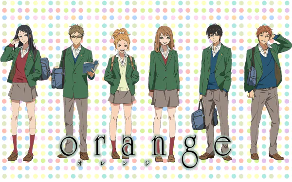 Takako Chino Saku Hagita Naho Takamiya Kakeru Naruse Hiroto Suwa Azusa Murasaka Anime orange (Color) Orange Anime HD Desktop Wallpaper | Background Image
