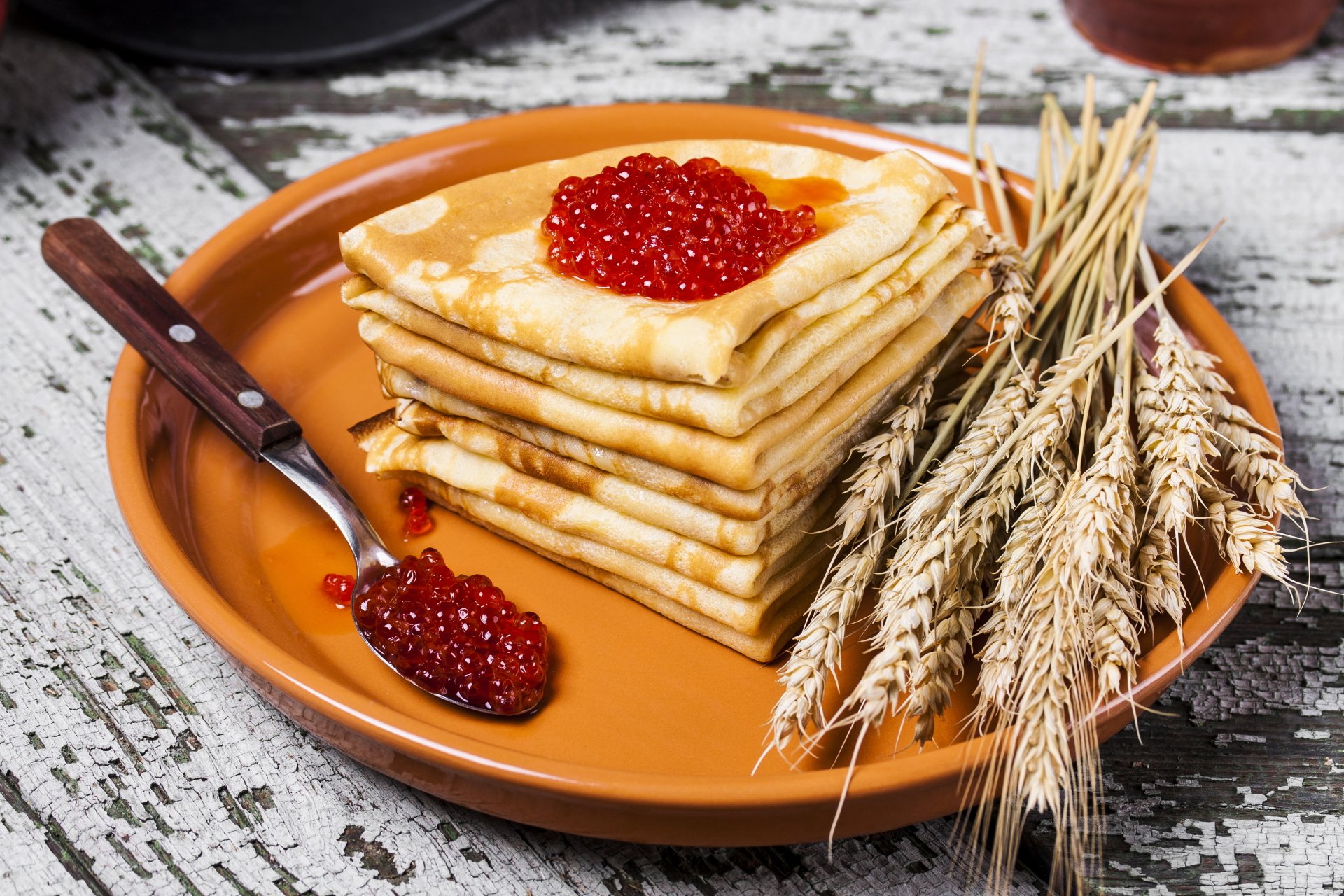 Download Still Life Caviar Wheat Food Crêpe 8k Ultra HD Wallpaper