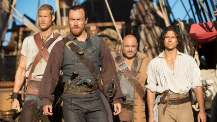 Luke Arnold John Silver (Black Sails) Toby Stephens Captain Flint (Black Sails) TV Show Black Sails HD Desktop Wallpaper | Background Image