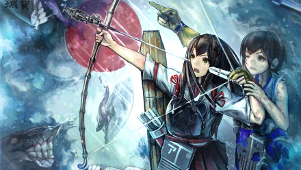 Kaga (Kancolle) Akagi (Kancolle) Anime Kantai Collection HD Desktop Wallpaper | Background Image