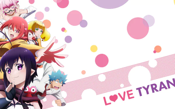 HD desktop wallpaper and background of the anime Renai Boukun, featuring colorful characters and a vibrant, playful design with the text LOVE TYRAN.