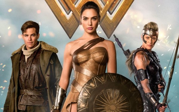 Movie Wonder Woman Gal Gadot Chris Pine Robin Wright Steve Trevor HD Wallpaper | Background Image