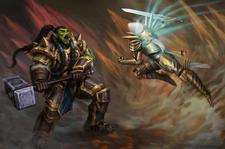 warrior angel warrior Thrall (World Of Warcraft) Tyrael (Diablo III) orc video game Heroes of the Storm HD Desktop Wallpaper | Background Image