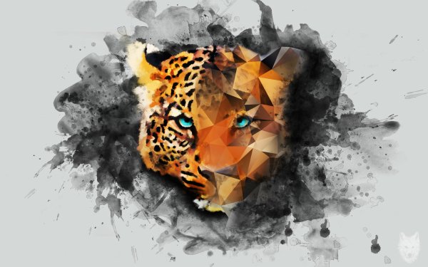Animal Artistic Leopard Facets Big Cat Ink HD Wallpaper | Background Image