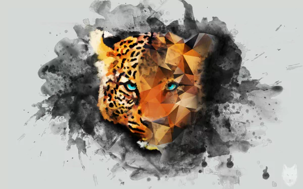 ink facets leopard Animal artistic HD Desktop Wallpaper | Background Image