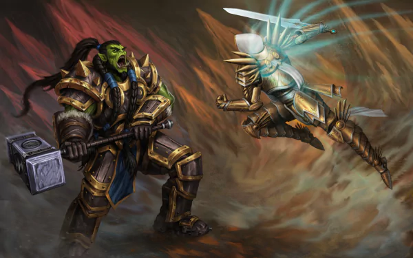 warrior angel warrior Thrall (World Of Warcraft) Tyrael (Diablo III) orc video game Heroes of the Storm HD Desktop Wallpaper | Background Image