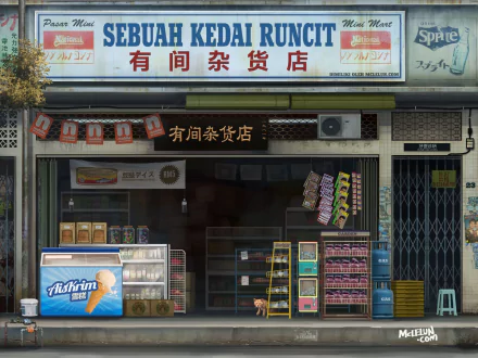 Anime shop HD Desktop Wallpaper | Background Image