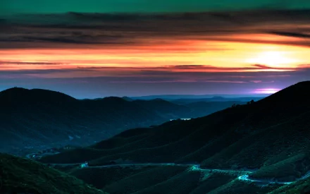 hill nature sunset HD Desktop Wallpaper | Background Image