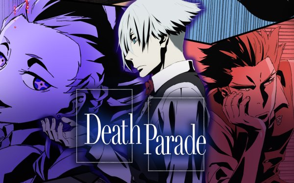 Anime Death Parade Decim Nona Ginti White Hair Purple Eyes Blue Eyes Red Hair Purple Hair Smile HD Wallpaper | Background Image