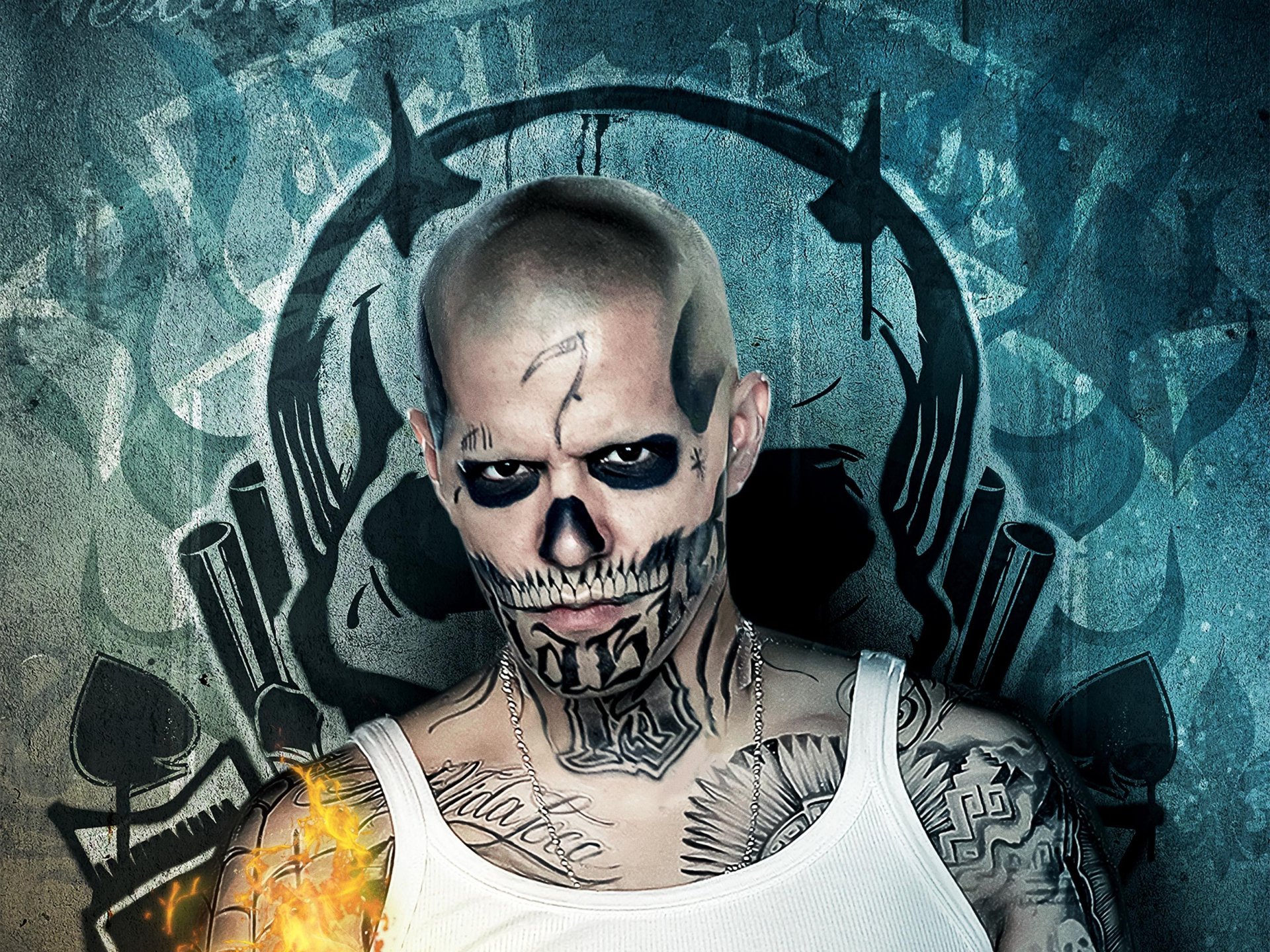 Download Fire Tattoo DC Comics El Diablo Movie Suicide Squad HD Wallpaper
